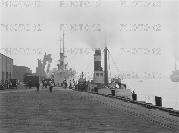 Ships at dock, New Orleans or Charleston, South Carolina, between 1920 and 1926. Creator: Arnold Genthe.