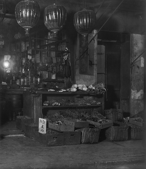 A grocery shop, Chinatown, San Francisco, between 1896 and 1906. Creator: Arnold Genthe.