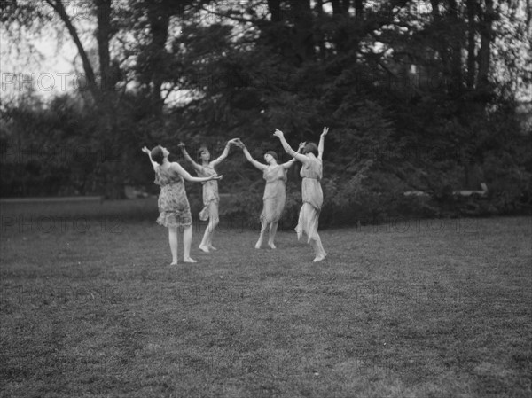 Elizabeth Duncan dancers and children, 1920. Creator: Arnold Genthe.