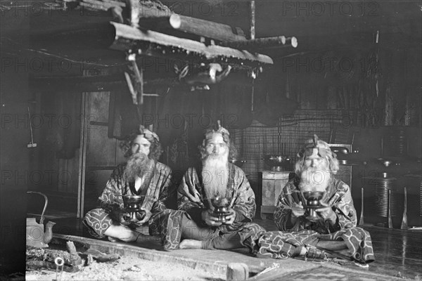 Ainu chiefs at Piratori, 1908. Creator: Arnold Genthe.