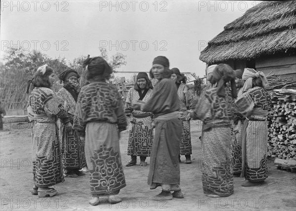 Crane dance of the Ainu women, 1908. Creator: Arnold Genthe.