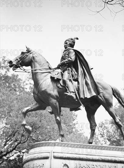 Casimir Pulaski - Equestrian statues in Washington, D.C., between 1911 and 1942. Creator: Arnold Genthe.