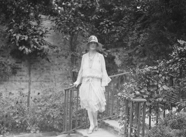 Unidentified woman, standing outdoors, c1920s. Creator: Arnold Genthe.