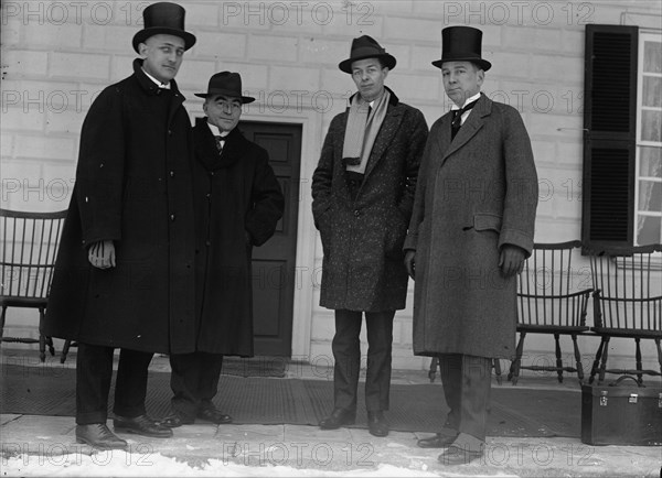 Press Correspondents at Mount Vernon - Serbian Missions, Phil Patchen at Right, 1917. Creator: Harris & Ewing.