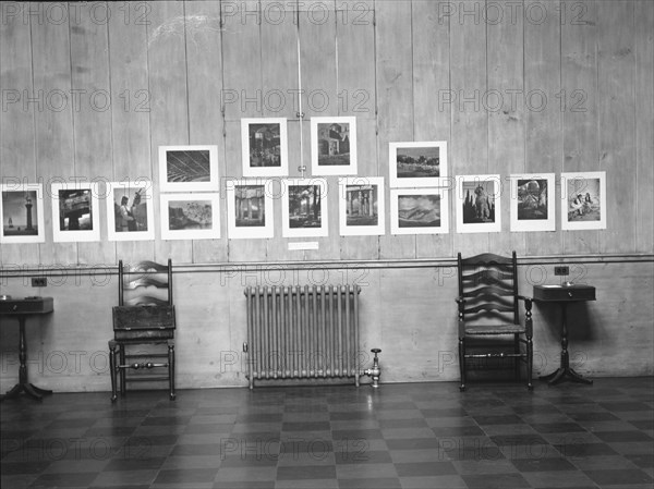 Exhibition of Arnold Genthe photographs at the Guild Hall, East Hampton, Long Island, 1933. Creator: Arnold Genthe.