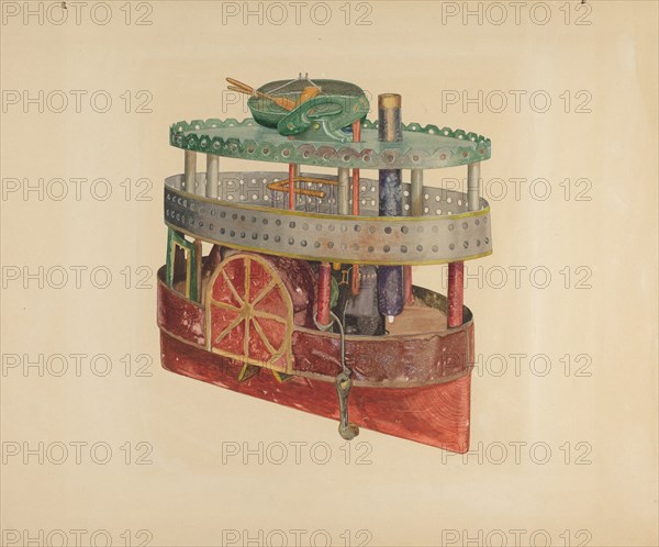 Model of a Side-Wheeler, 1935/1942. Creator: William Pollman.