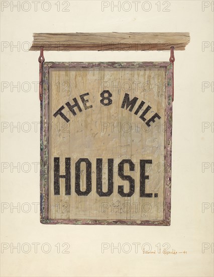 Tavern Sign, c. 1941. Creator: E.J. Reynolds.