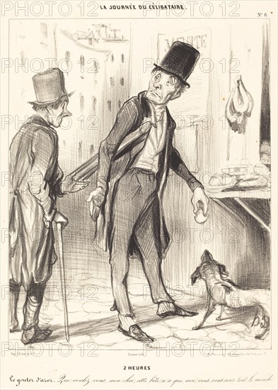 2 heures, 1839. Creator: Honore Daumier.