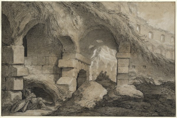 The Interior of the Colosseum, c. 1745. Creator: Charles Michel-Ange Challe.