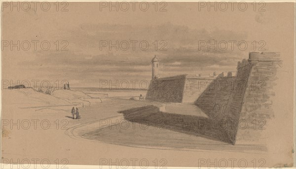 Moat at Fort Marion, Florida, c. 1874. Creator: James Wells Champney.