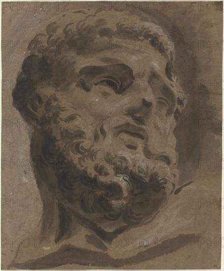 Bearded Head after the Antique. Creator: Giovanni Battista Cipriani.