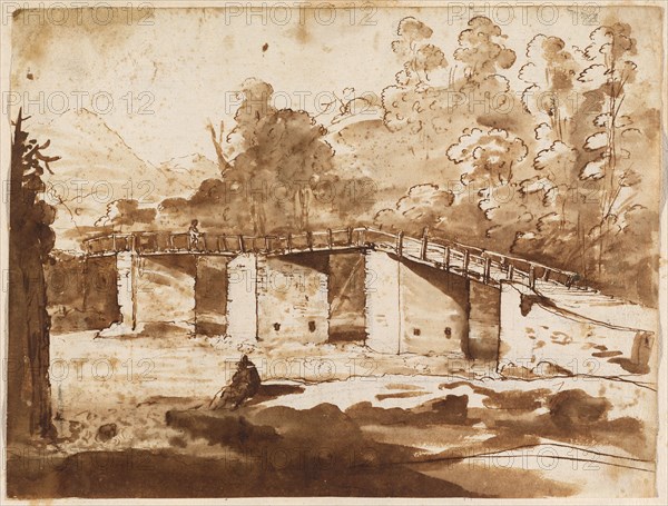 Landscape with a Bridge, c. 1630/1635. Creator: Claude Lorrain.