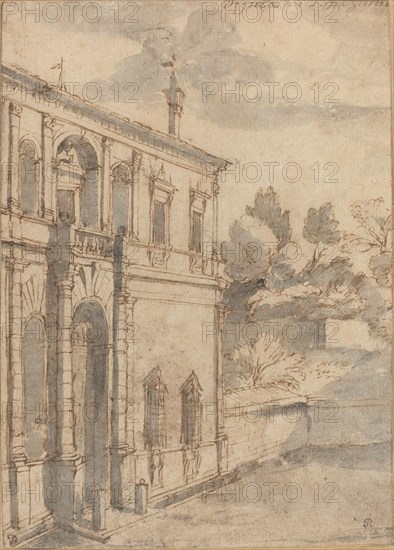 Villa di Papa Giulio, c. 1635. Creator: Claude Lorrain.