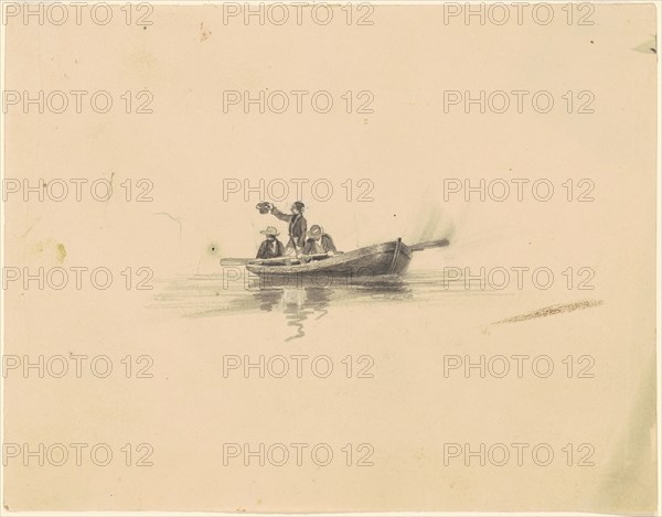 Men in a Rowboat, c. 1840-1850. Creator: James Goodwyn Clonney.