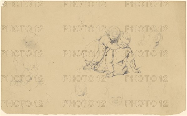 Studies of Children at Play, c. 1840-1850. Creator: James Goodwyn Clonney.