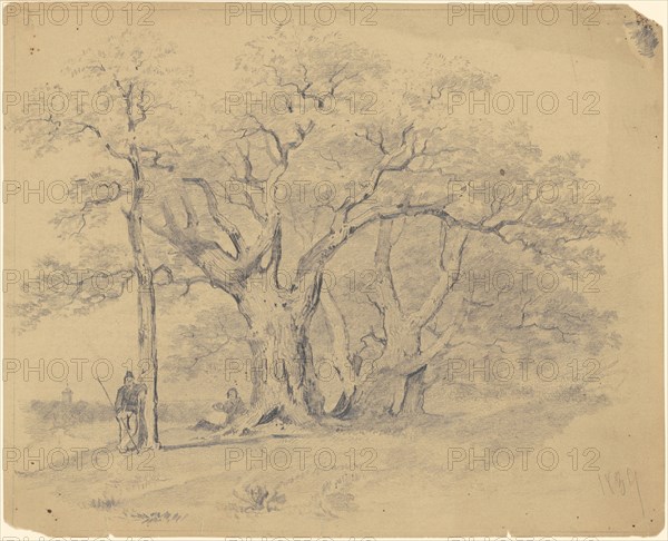 By the Old Oak Trees, 1839. Creator: James Goodwyn Clonney.