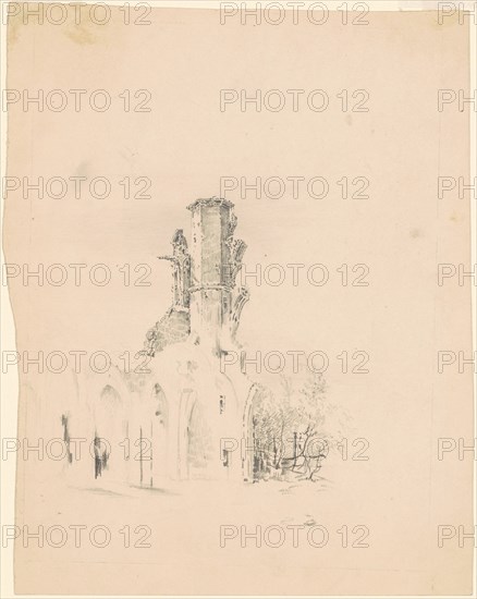 A Gothic Ruin, c. 1830-1835. Creator: James Goodwyn Clonney.