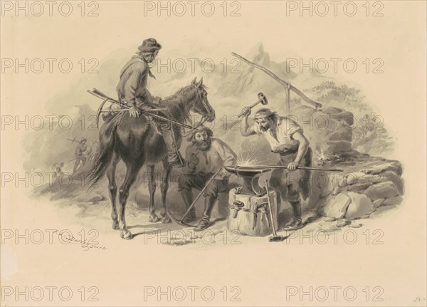 Blacksmith in the Goldfields, 1848-1855. Creator: Felix Octavius Carr Darley.