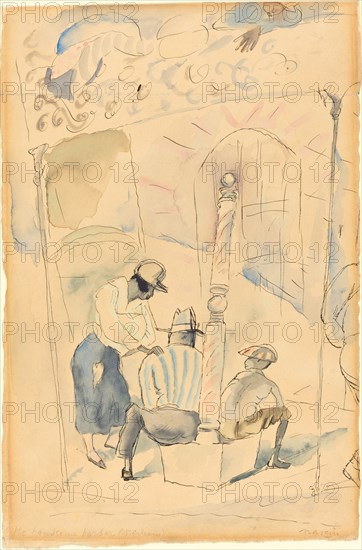 The Handsome Barber, c. 1914-1920. Creator: Jules Pascin.