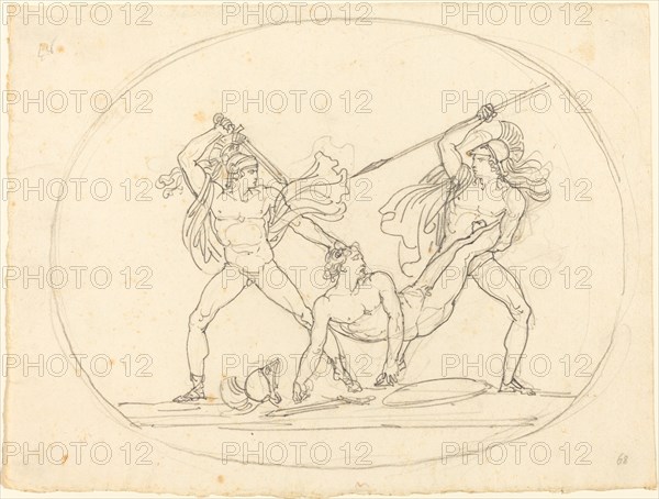 Two Ancient Warriors Fighting over a Dead Comrade. Creator: Bartolomeo Pinelli.