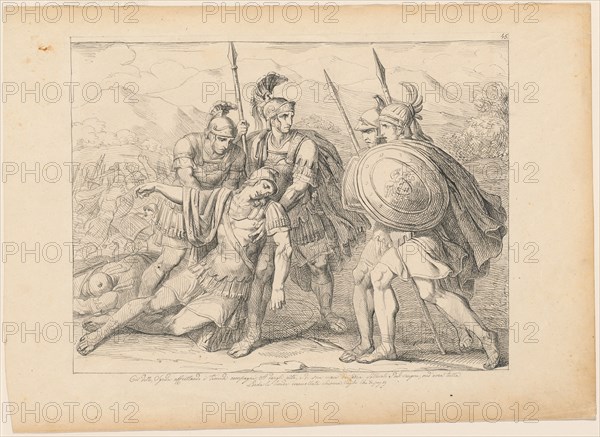 The Death of Lausus, early 19th century. Creator: Bartolomeo Pinelli.