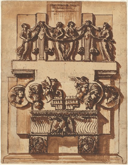 Fantasy of a Magnificent Wall Monument, 1764/1766. Creator: Giovanni Battista Piranesi.