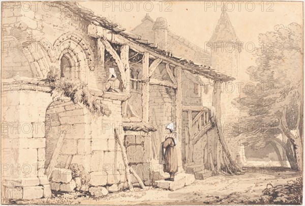 Scene at Jumièges, 1820/1830. Creator: Samuel Prout.