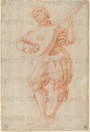 Man Playing a Lute [recto]. Creator: Matteo Rosselli.