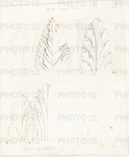 Ornamental Study with Acanthus Motif for "The Stones of Venice", 1849. Creator: John Ruskin.