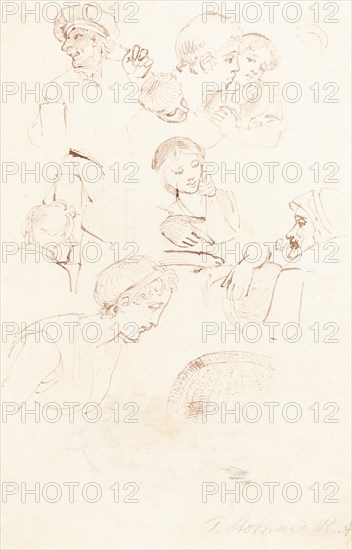 Sheet of Studies. Creator: Thomas Stothard.