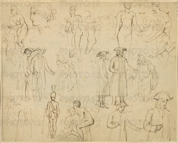 Roger de Coverley and the Gypsies [verso], c. 1803. Creator: Thomas Stothard.