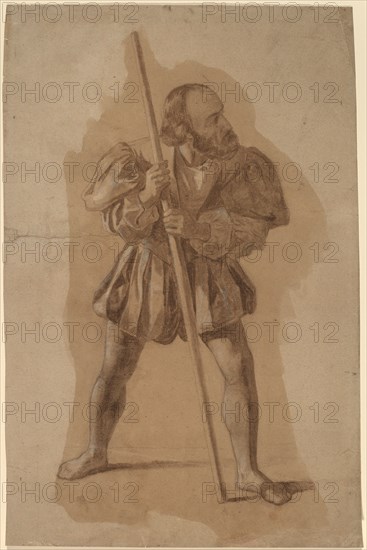 Figure Costume Study for Columbus Mural, Washington, D.C., in or after 1837. Creator: John Vanderlyn.