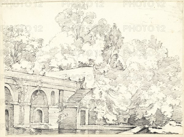 The Fishpond at Villa Madama, 1746/1749. Creator: Joseph-Marie Vien the Elder.