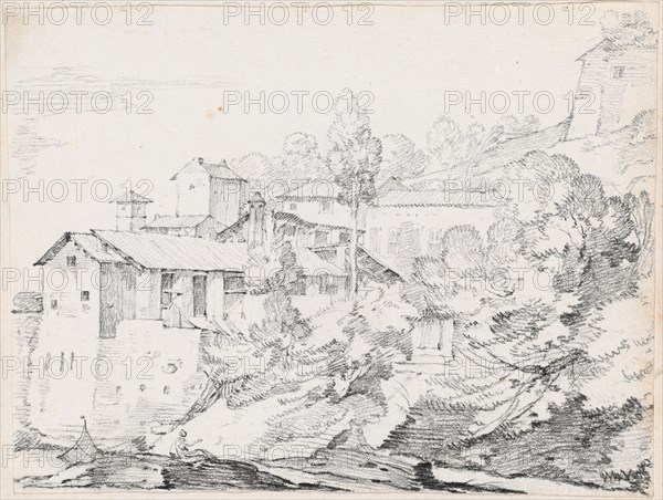 Italian Buildings on a Hillside, 1744/1750. Creator: Joseph-Marie Vien the Elder.