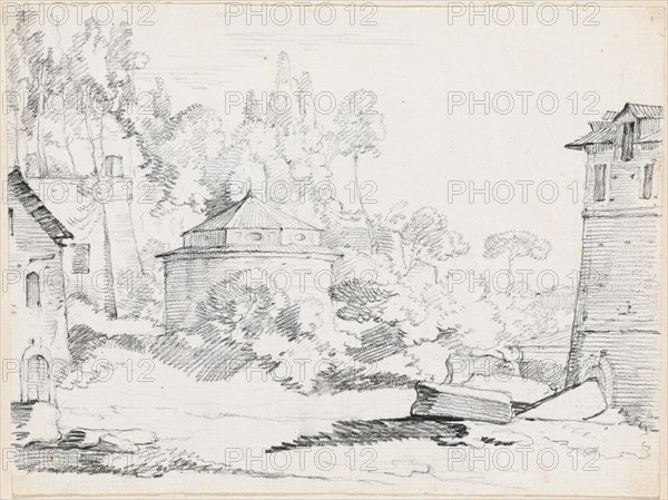 Landscape with the Church of San Teodoro, 1744/1750. Creator: Joseph-Marie Vien the Elder.