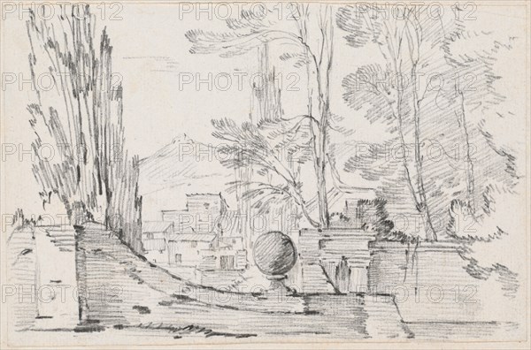 View across the Wall of an Italian Garden, 1744/1750. Creator: Joseph-Marie Vien the Elder.