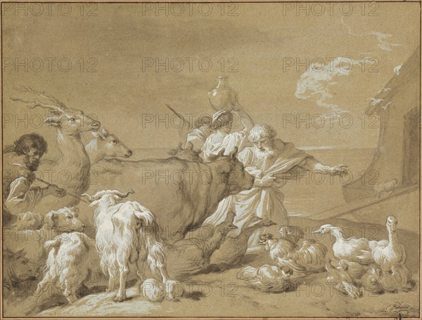 Noah Leading the Animals into the Ark, 1774. Creator: Francois-Andre Vincent.