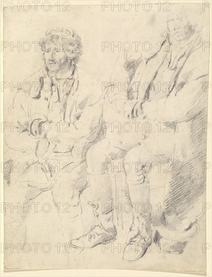 Two Studies of a Seated Man. Creator: James Ward.