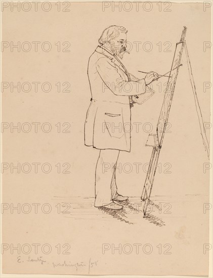 Sketching - Emanuel Leutze, 1858. Creator: John Quincy Adams Ward.