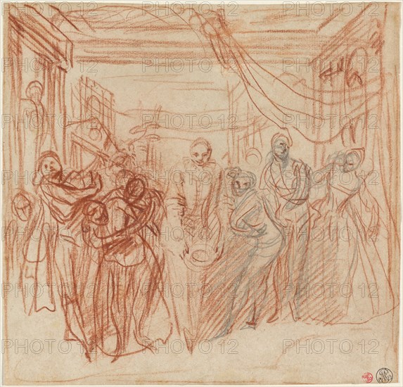 Italian Comedians Taking Their Bows, c. 1718. Creator: Jean-Antoine Watteau.