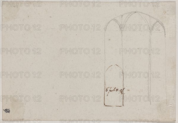 Cross Section of a Gothic Church [verso], probably c. 1788. Creator: Benjamin West.