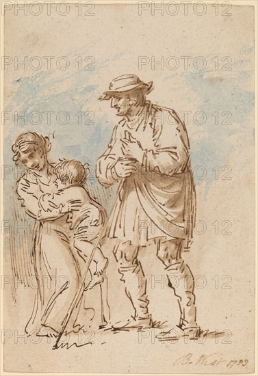 Vagabond Family [recto], 1788. Creator: Benjamin West.