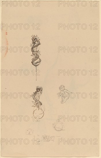 Studies for Jewelry Designs [recto], late 19th century. Creator: Beatrix Godwin Whistler.