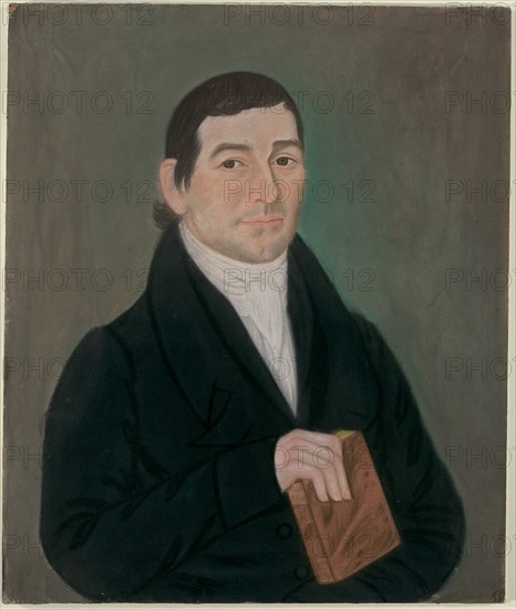 Portrait of a Man Holding a Book, c. 1823. Creator: Micah Williams.