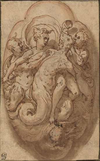 Mythological Figures, c. 1561. Creator: Taddeo Zuccaro.