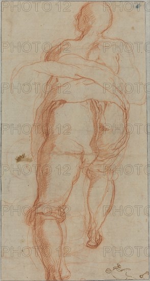 A Man Seen from Behind [verso], c. 1555. Creator: Taddeo Zuccaro.
