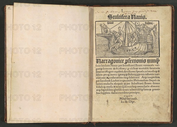 Stultifera navis (Ship of Fools), 1st August, 1497. Creators: Albrecht Durer, Sebastian Brant.