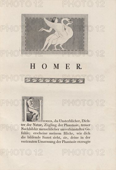 Homer Nach Antiken Gezeichnet, 1801. Creators: Johann Heinrich Wilhelm Tischbein, Homer, Christian Gottlob Heyne.