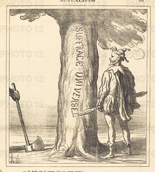 La hache qui le coupera n'est pas encore trempée, 1871. Creator: Honore Daumier.