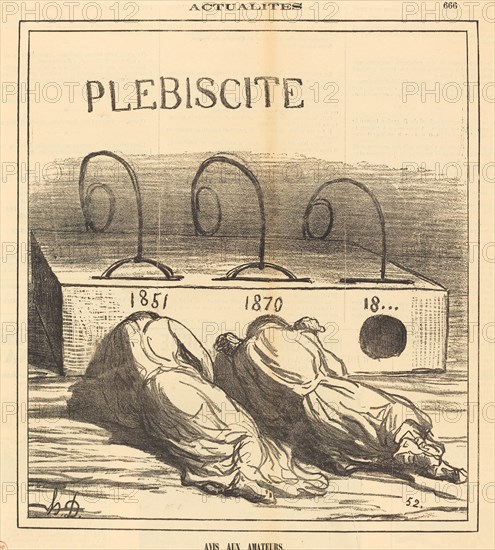 Avis aux amateurs, 1871. Creator: Honore Daumier.